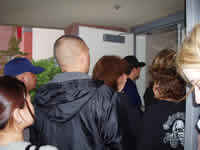 Line entering the theatre